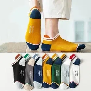 10pairs Men's Fashion Cotton Breathable Comfortable Ankle Socks, Men's Summer Socks