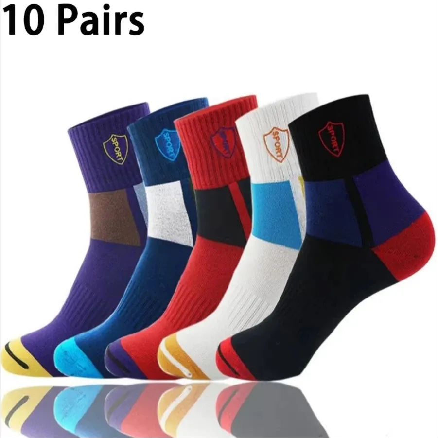 10pairs Men's Fashion Cotton Breathable Comfortable Ankle Socks, Men's Summer Socks