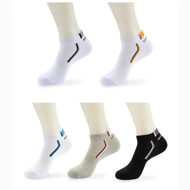 10pairs Men's Fashion Cotton Breathable Comfortable Ankle Socks, Men's Summer Socks