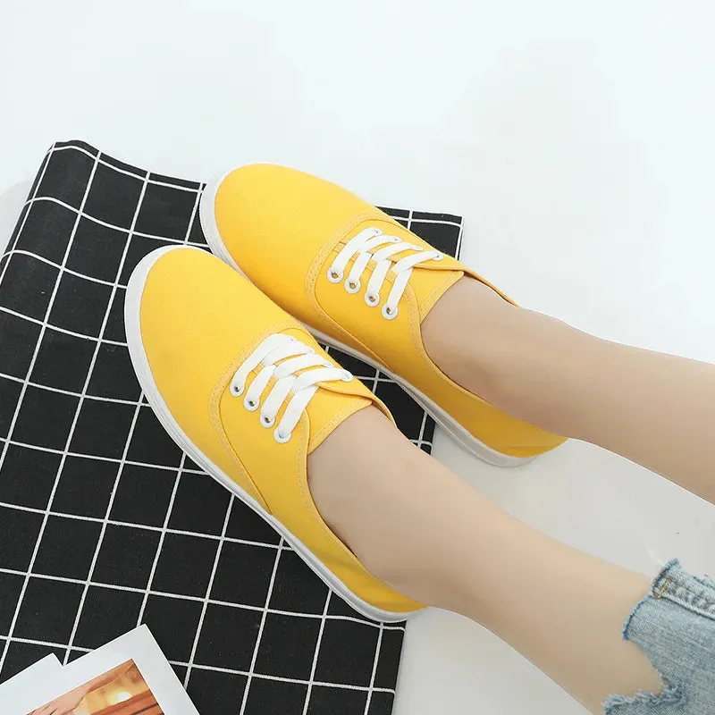 2024 New Loafers Flat Shoe Sneakers for Women Shoes Breathable Women's Casual Female Comfor Sneakers Lace Up Solid Color