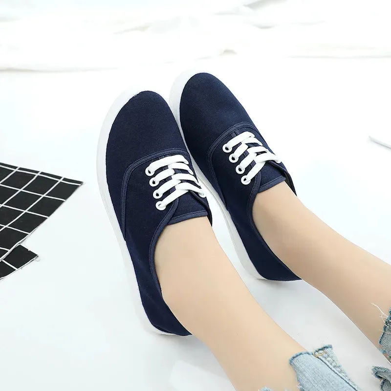 2024 New Loafers Flat Shoe Sneakers for Women Shoes Breathable Women's Casual Female Comfor Sneakers Lace Up Solid Color