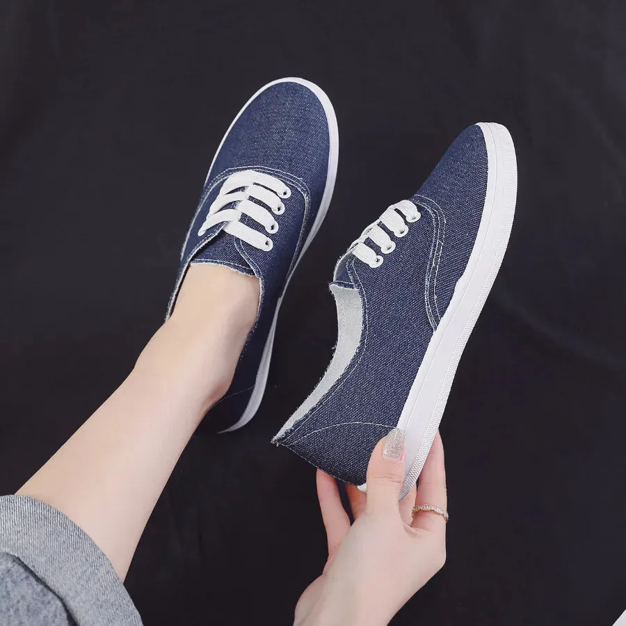 2024 New Loafers Flat Shoe Sneakers for Women Shoes Breathable Women's Casual Female Comfor Sneakers Lace Up Solid Color