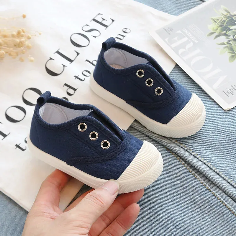 2024 Spring Summer Kids Shoes for Boys Girls Candy Color Children's Casual Canvas Sneakers Soft Kids Fashion Shoes 21-35