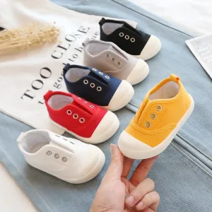 2024 Spring Summer Kids Shoes for Boys Girls Candy Color Children's Casual Canvas Sneakers Soft Kids Fashion Shoes 21-35