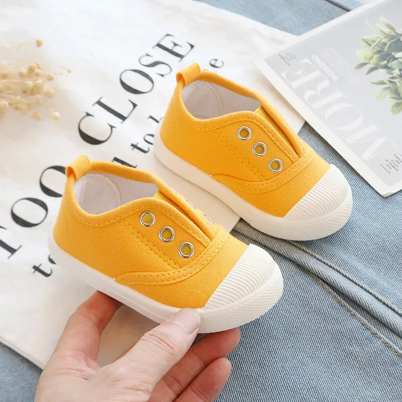 2024 Spring Summer Kids Shoes for Boys Girls Candy Color Children's Casual Canvas Sneakers Soft Kids Fashion Shoes 21-35