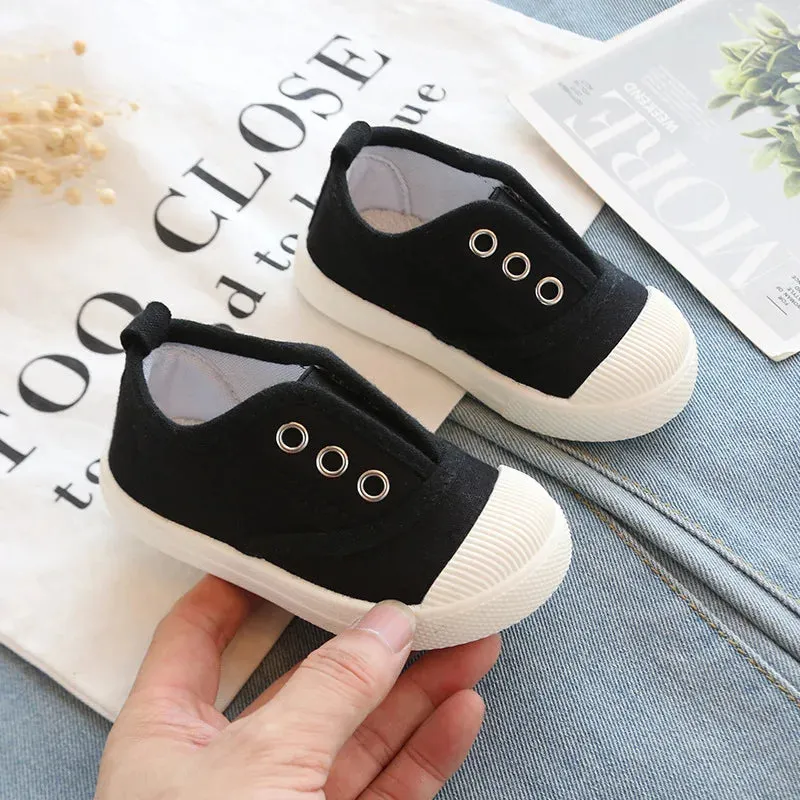 2024 Spring Summer Kids Shoes for Boys Girls Candy Color Children's Casual Canvas Sneakers Soft Kids Fashion Shoes 21-35