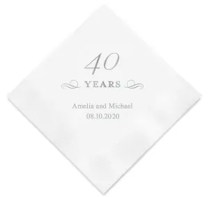 40th Anniversary Personalized Napkins