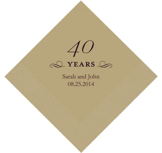 40th Anniversary Personalized Napkins