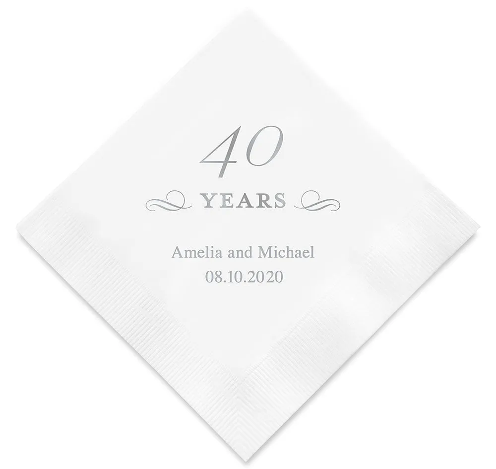 40th Anniversary Personalized Napkins