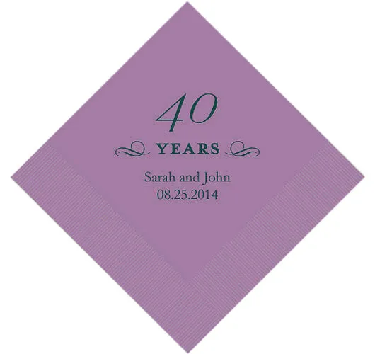 40th Anniversary Personalized Napkins