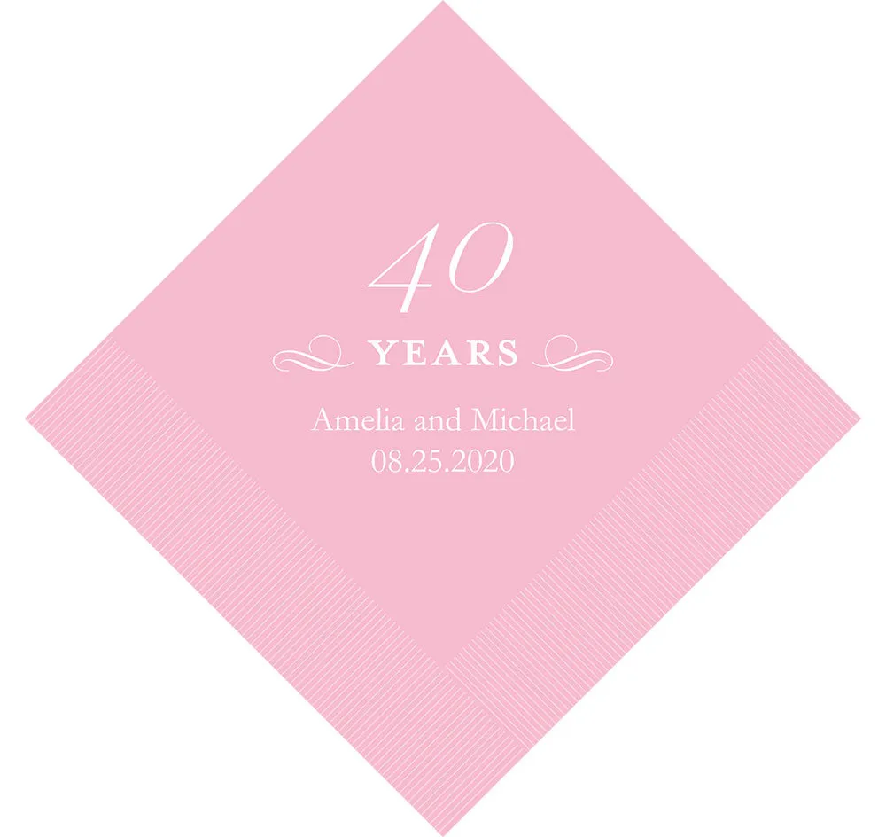 40th Anniversary Personalized Napkins