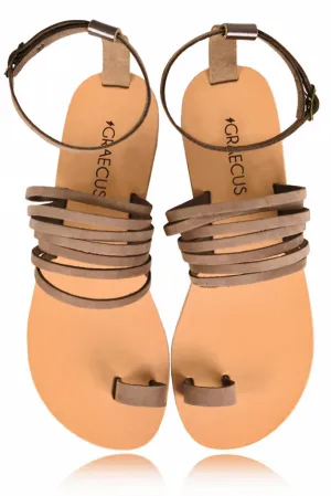 Astraea Brown Suede Leather Sandals