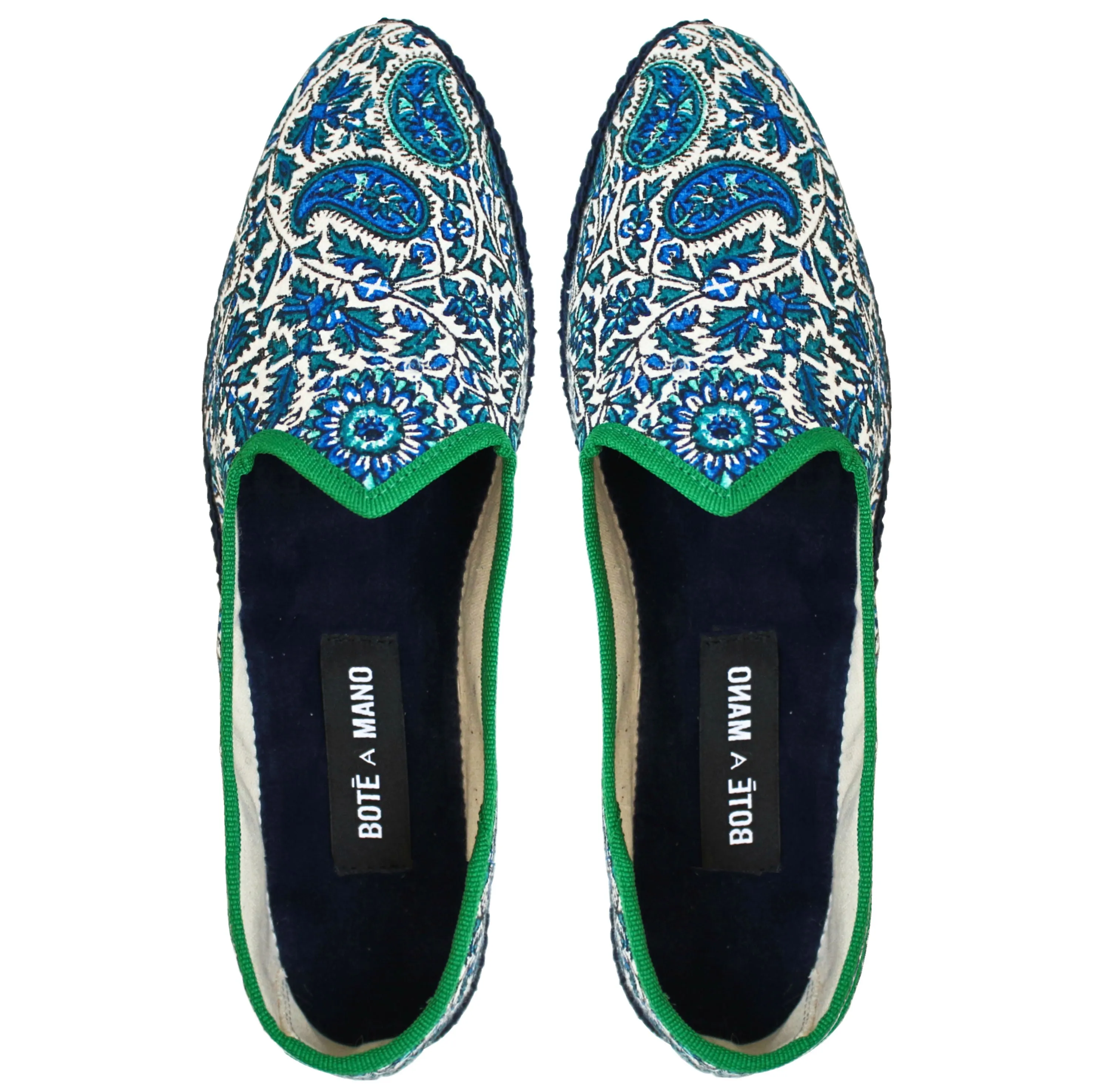 'Bâdum' Blue Floral Venetian Slippers