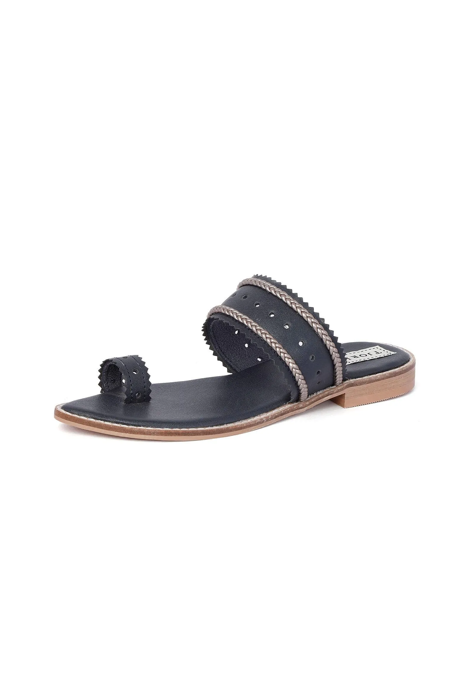 Black Cruelty Free Leather Sandals