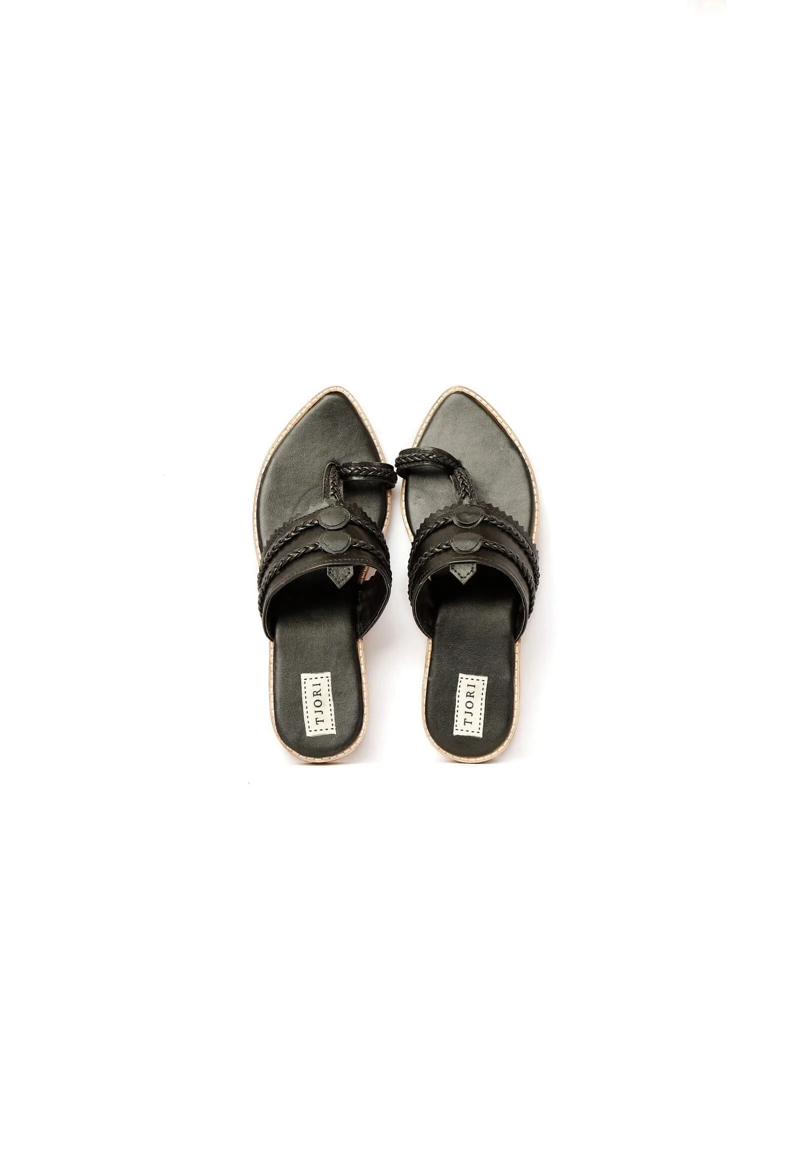 Black Cruelty Free Leather Sandals