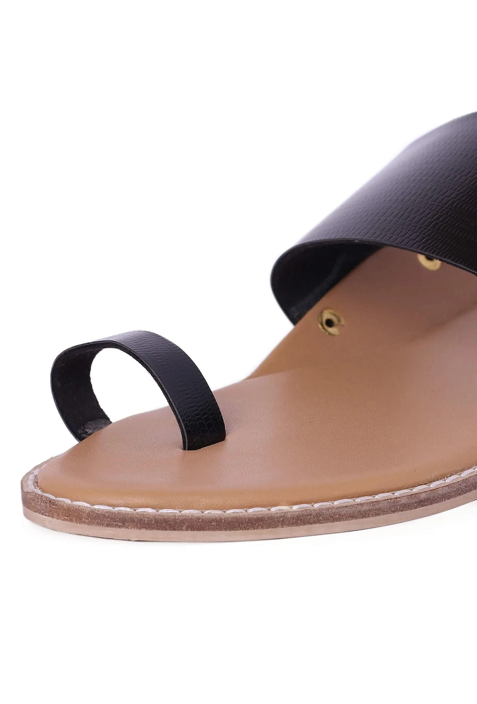 Black Cruelty Free Leather Sandals