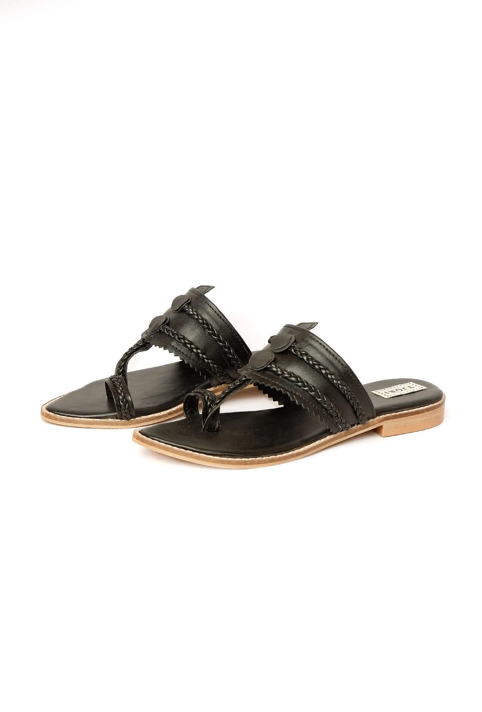 Black Cruelty Free Leather Sandals