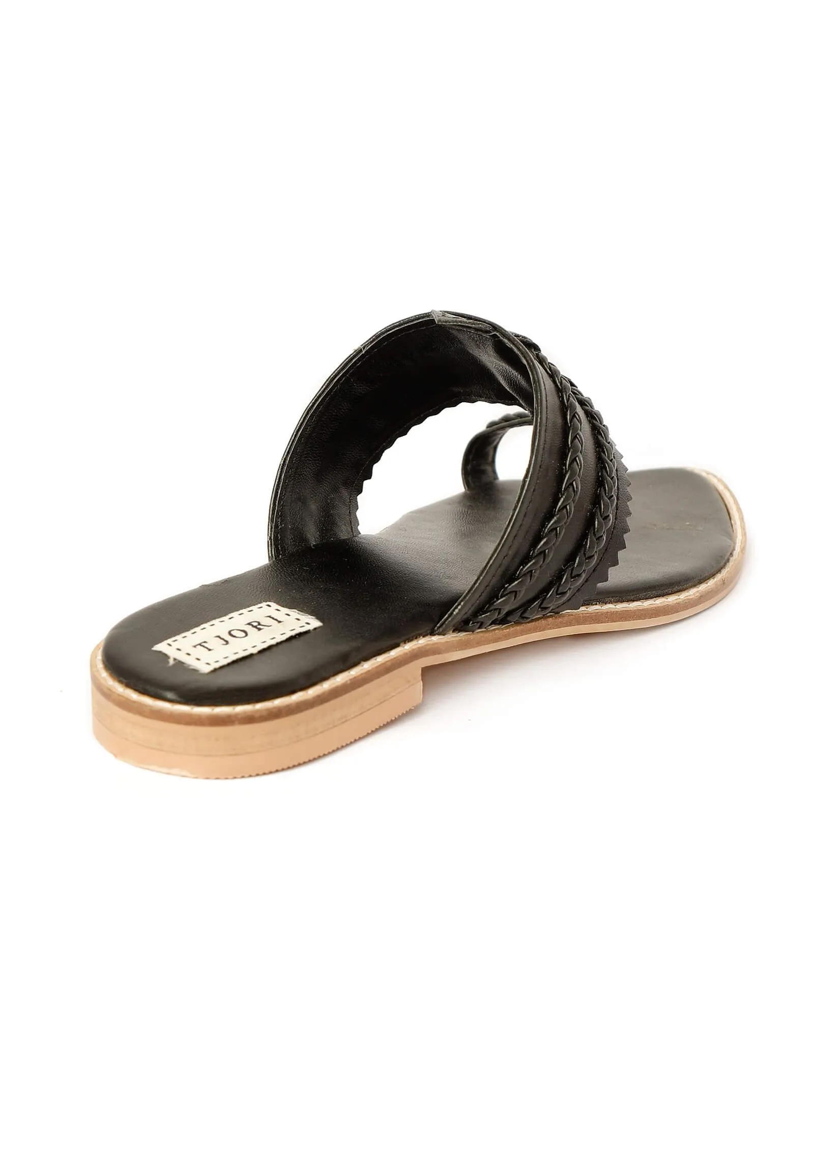 Black Cruelty Free Leather Sandals