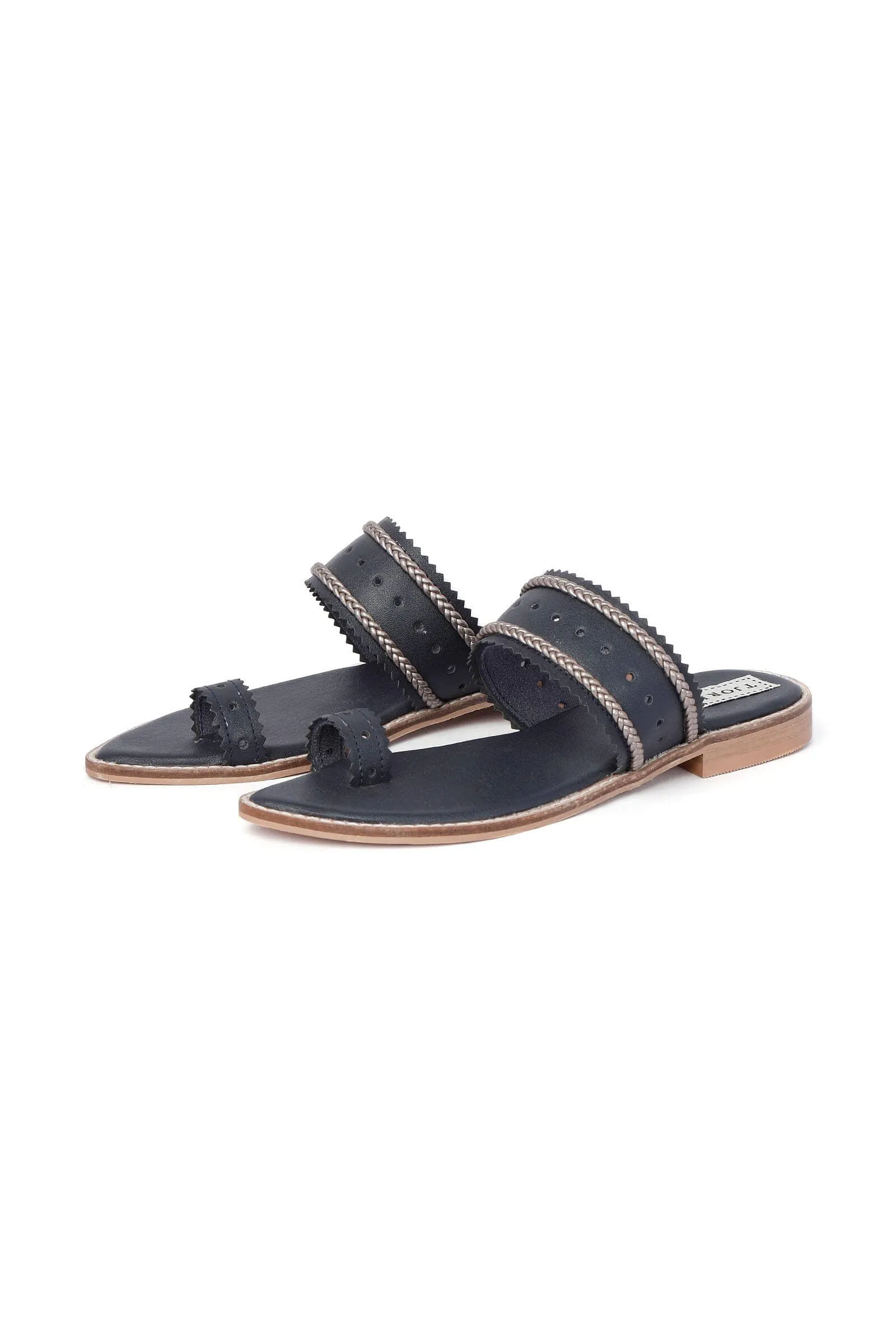 Black Cruelty Free Leather Sandals