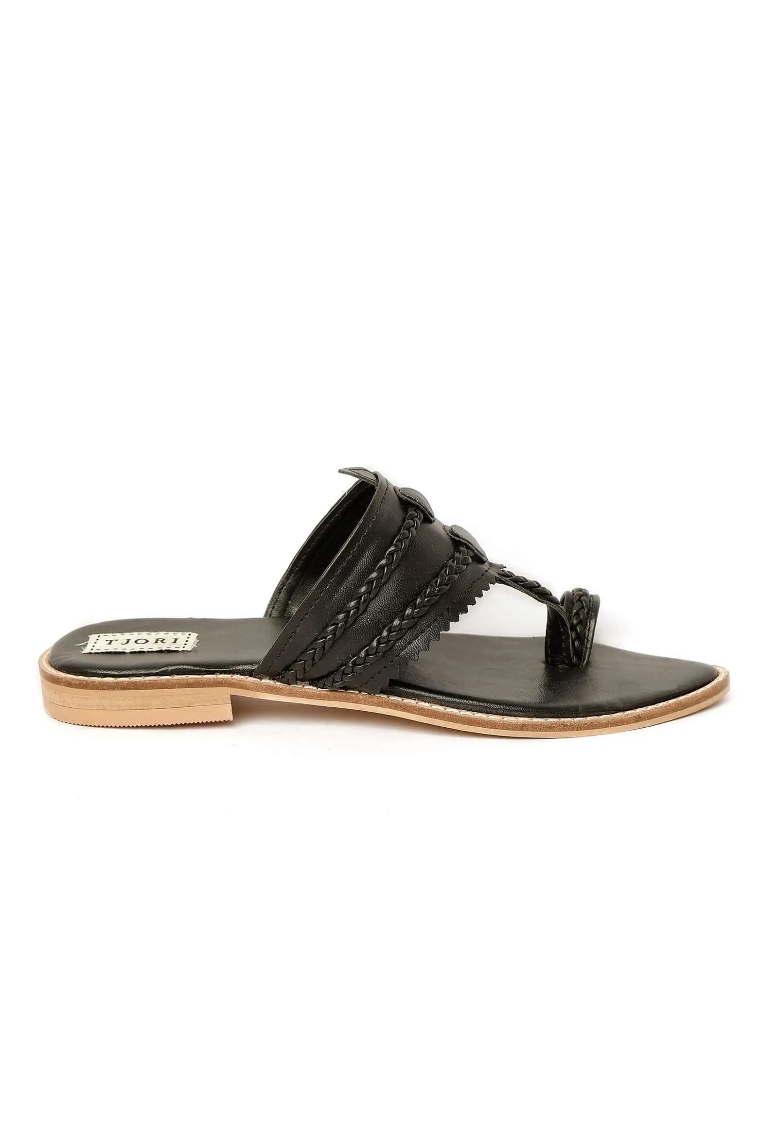 Black Cruelty Free Leather Sandals