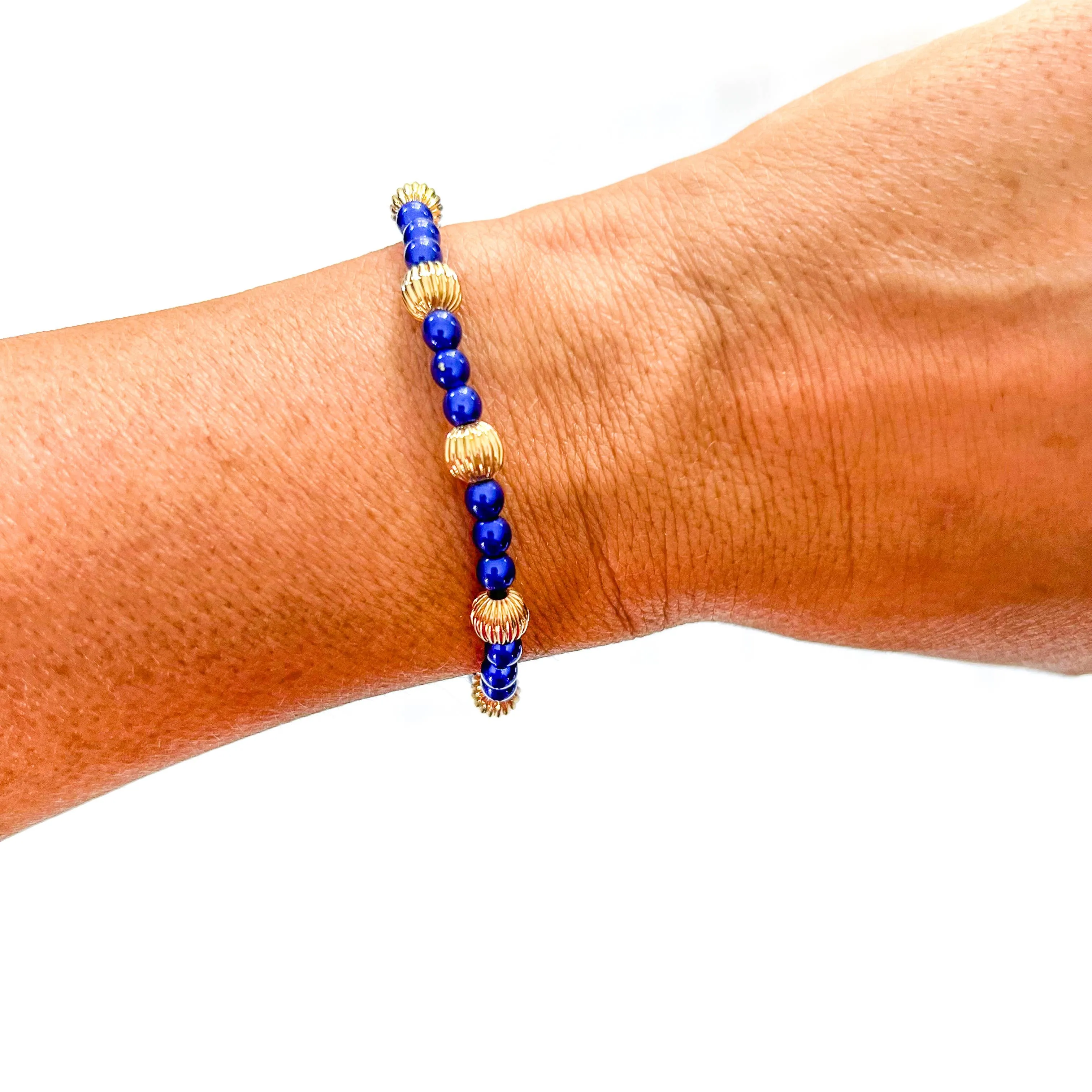 Blue Mix Bead Bracelets