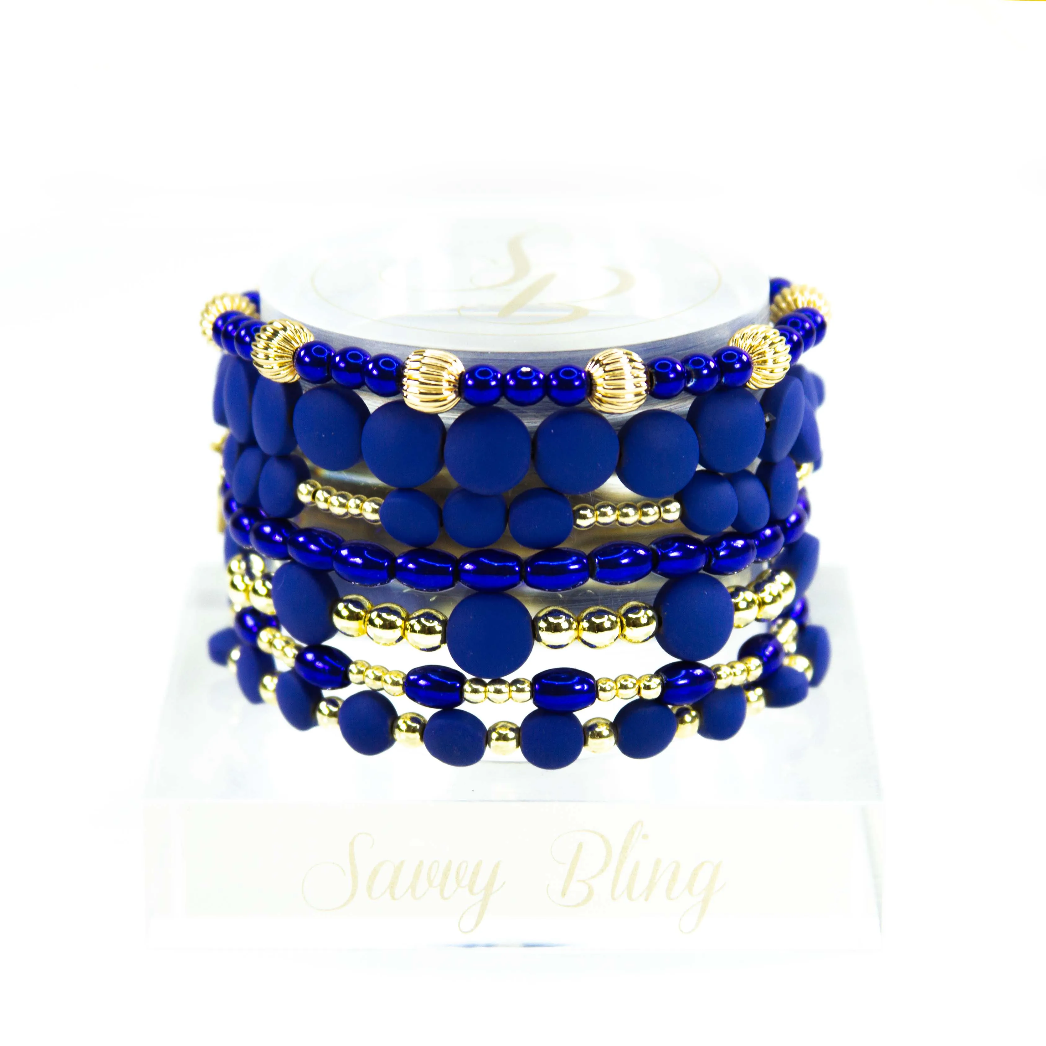 Blue Mix Bead Bracelets