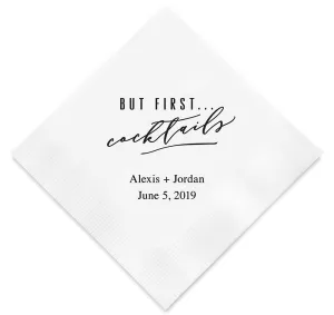 But First Cocktails Personalized Napkins