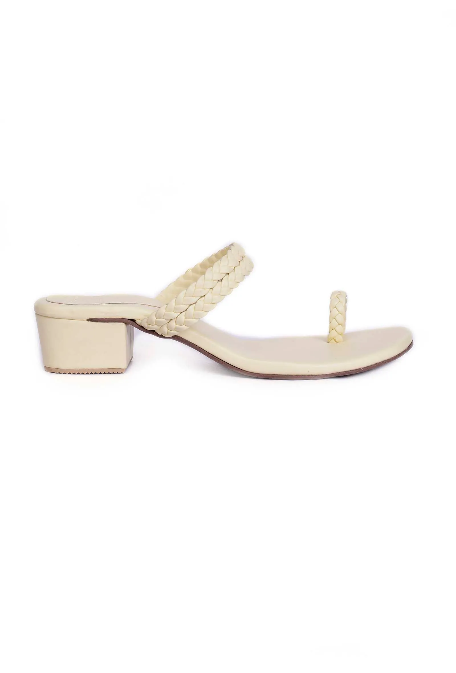 Cream White Knotted Cruelty Free Leather Sandals