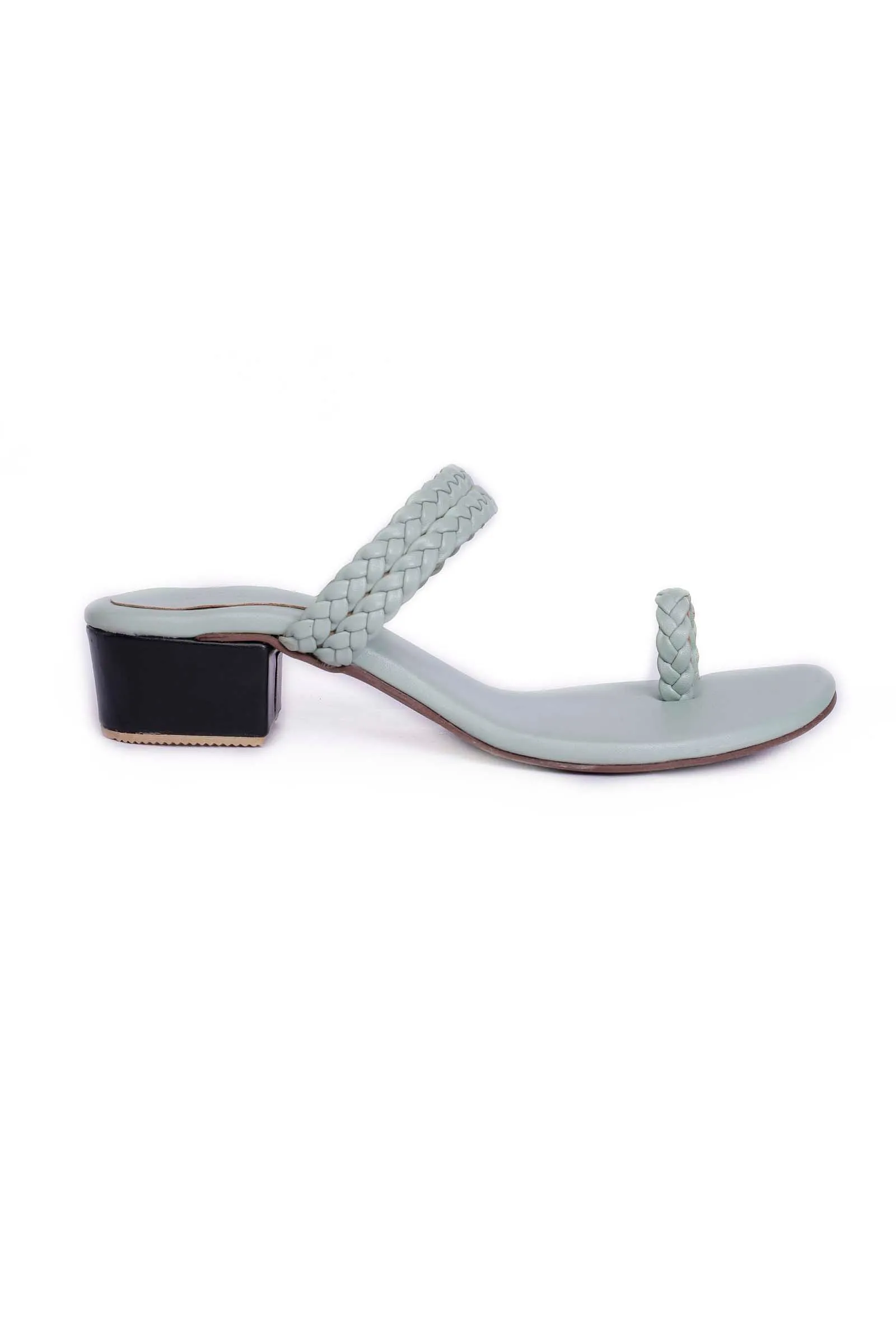 Ice Blue Knotted Cruelty Free Leather Sandals