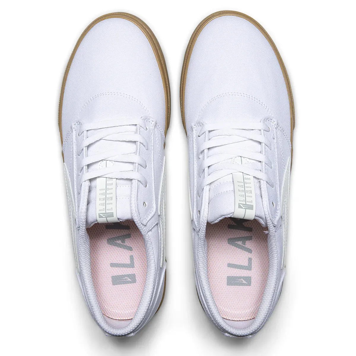 LAKAI  GRIFFIN - WHITE/GUM CANVAS