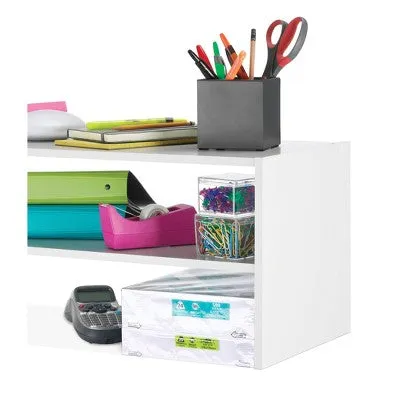 New - Whitmor Stackable 31" Extra Wide 2 Shelf Storage Organizer White