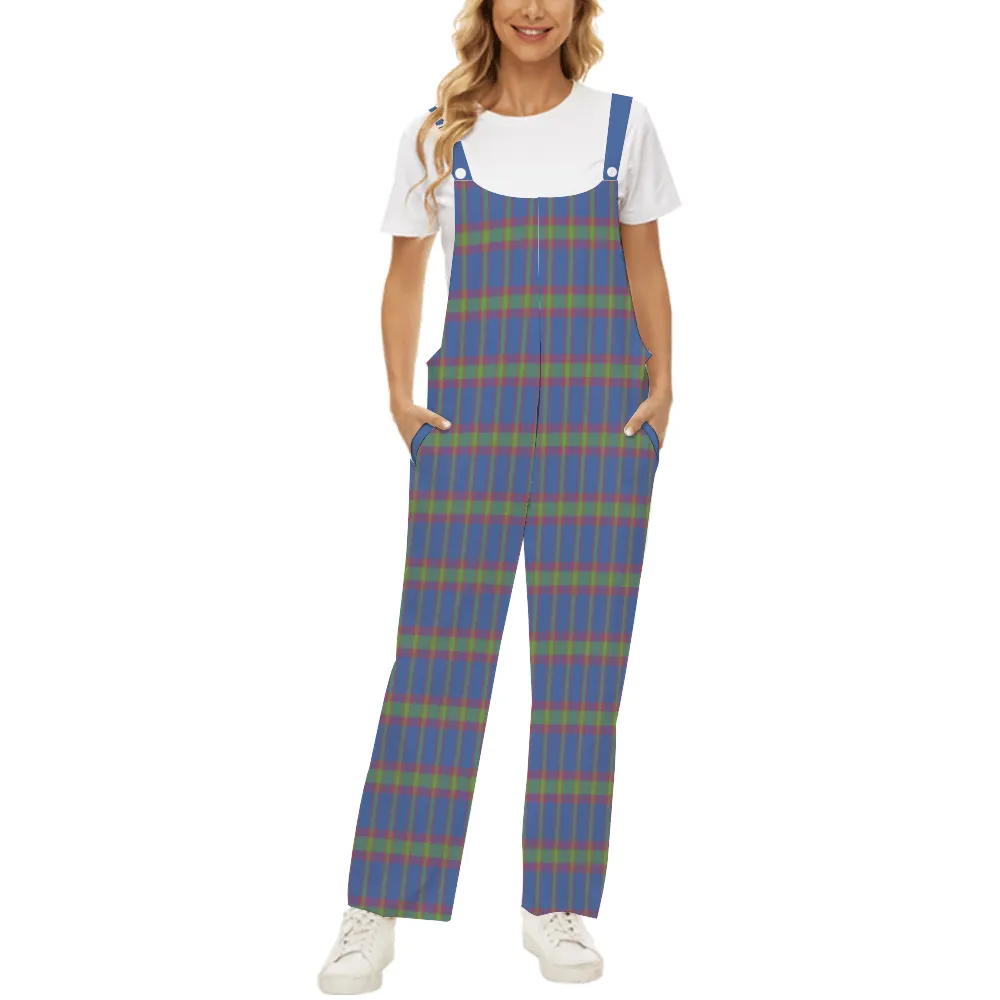 Plaid Desires Women's Baggy Denim Overalls