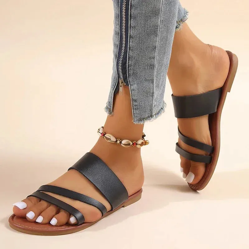 Plus Size Flat Heel Sandal Shoes