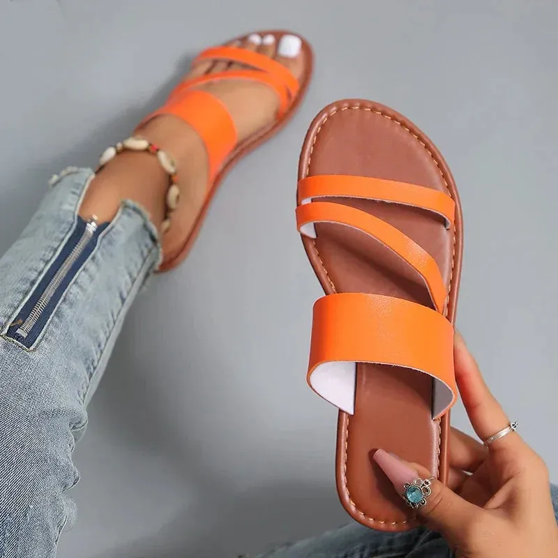 Plus Size Flat Heel Sandal Shoes