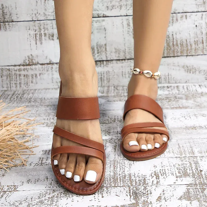 Plus Size Flat Heel Sandal Shoes