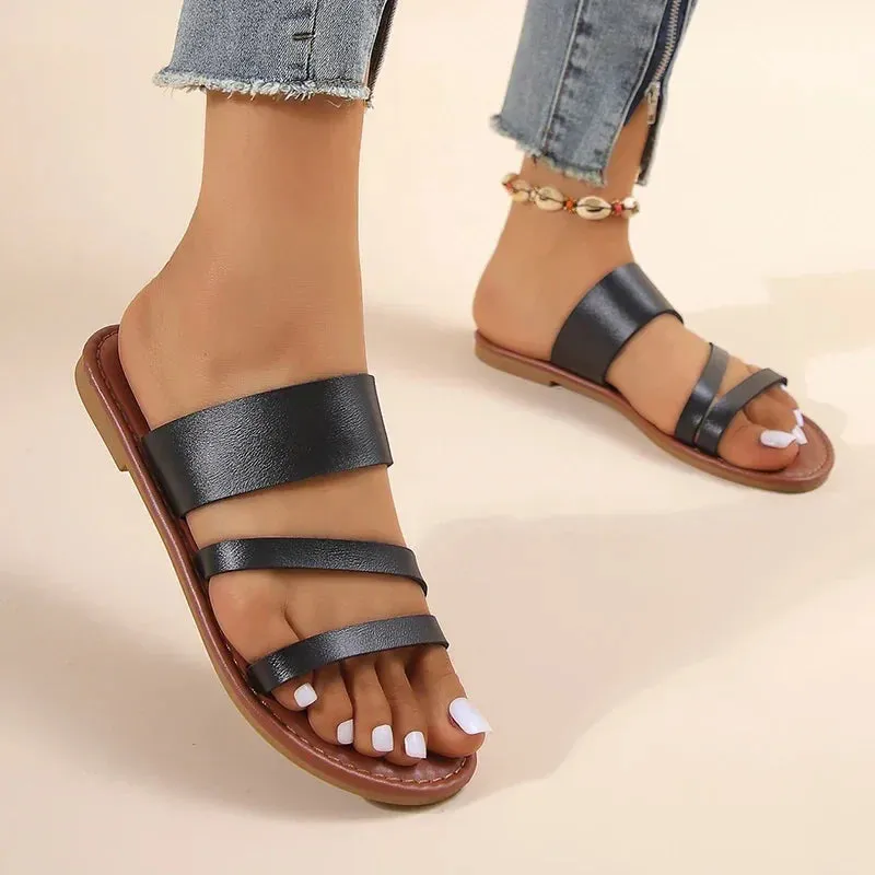 Plus Size Flat Heel Sandal Shoes