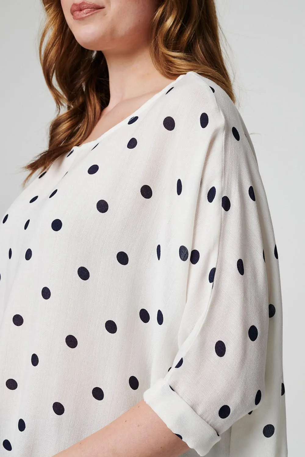 Polka Dot Oversized Blouse