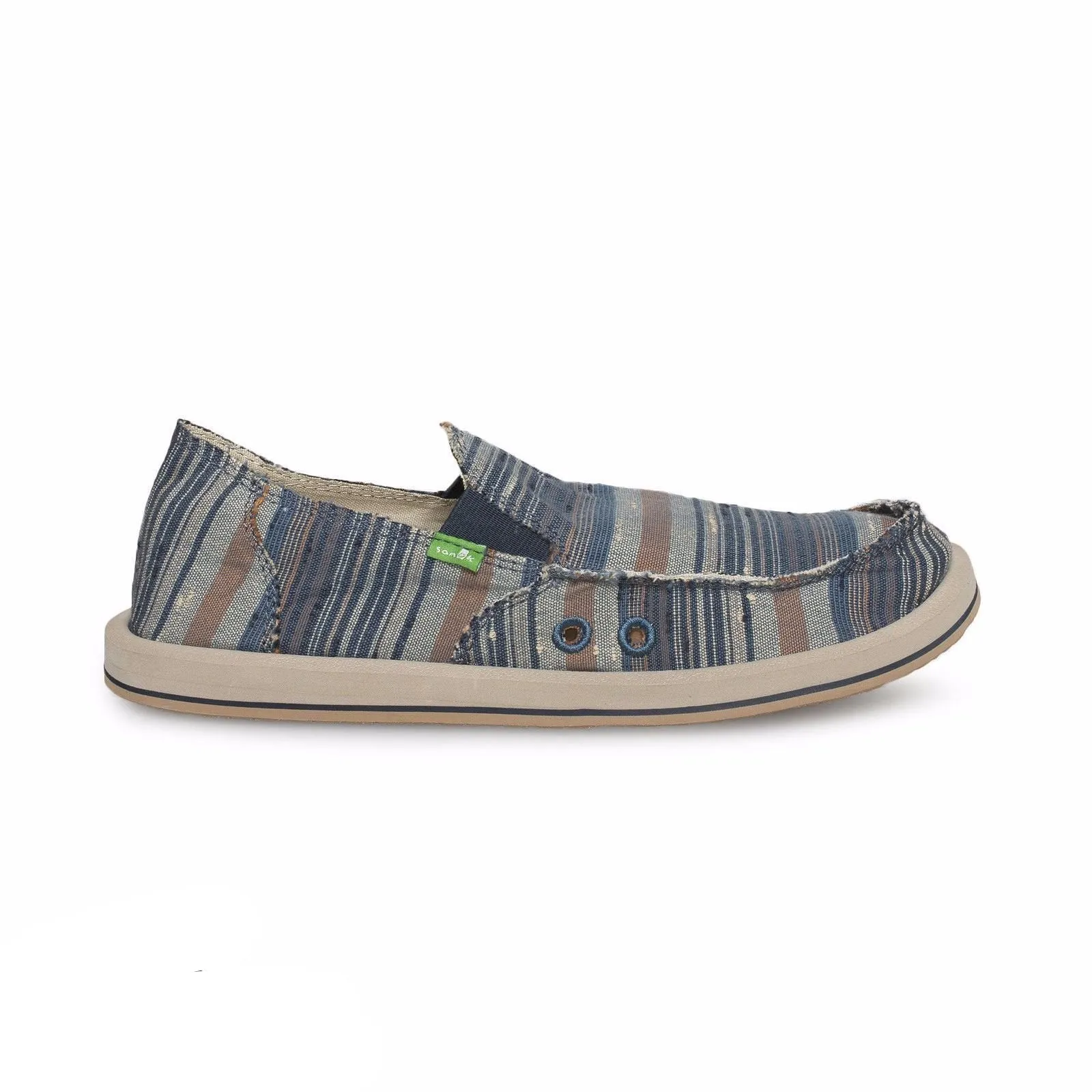 Sanuk Donny Blue Vintage Denim Stripe Shoes