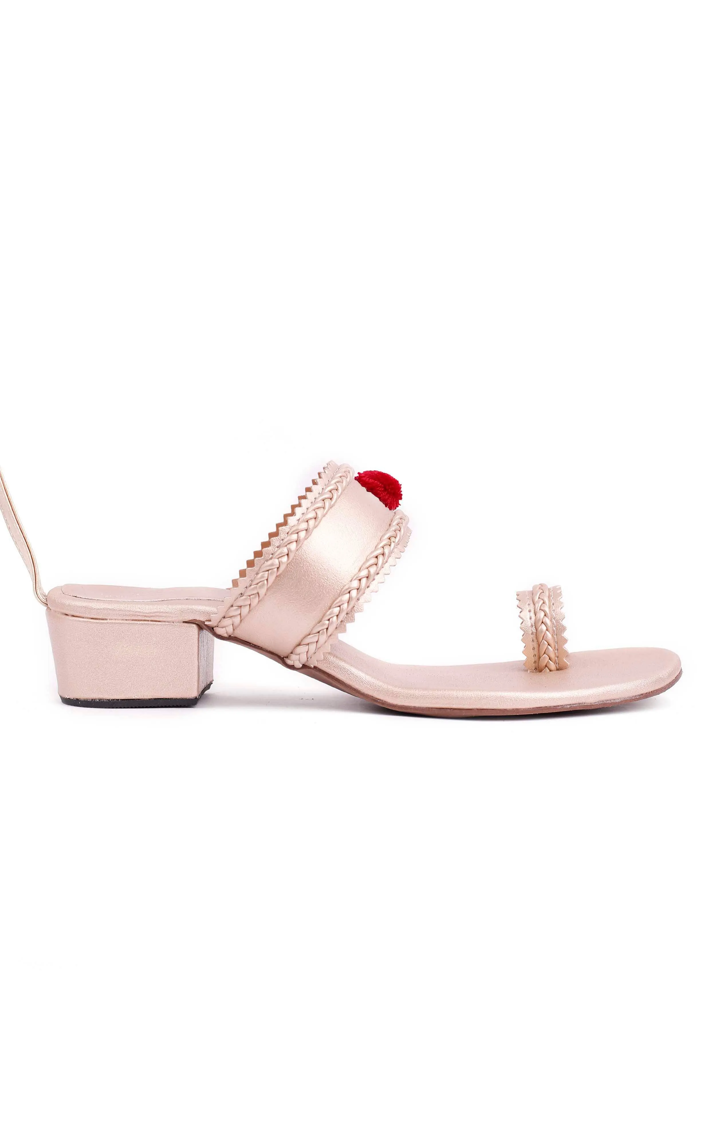 Savannah Cream Gold Cruelty Free Leather Heels Sandals