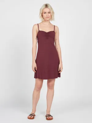 Scenic Stone Dress - Burgundy