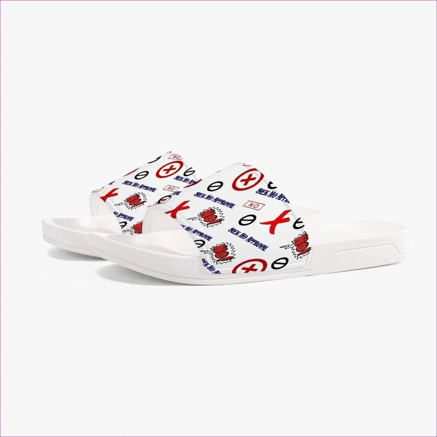 Seek No Approval Casual Slides - White