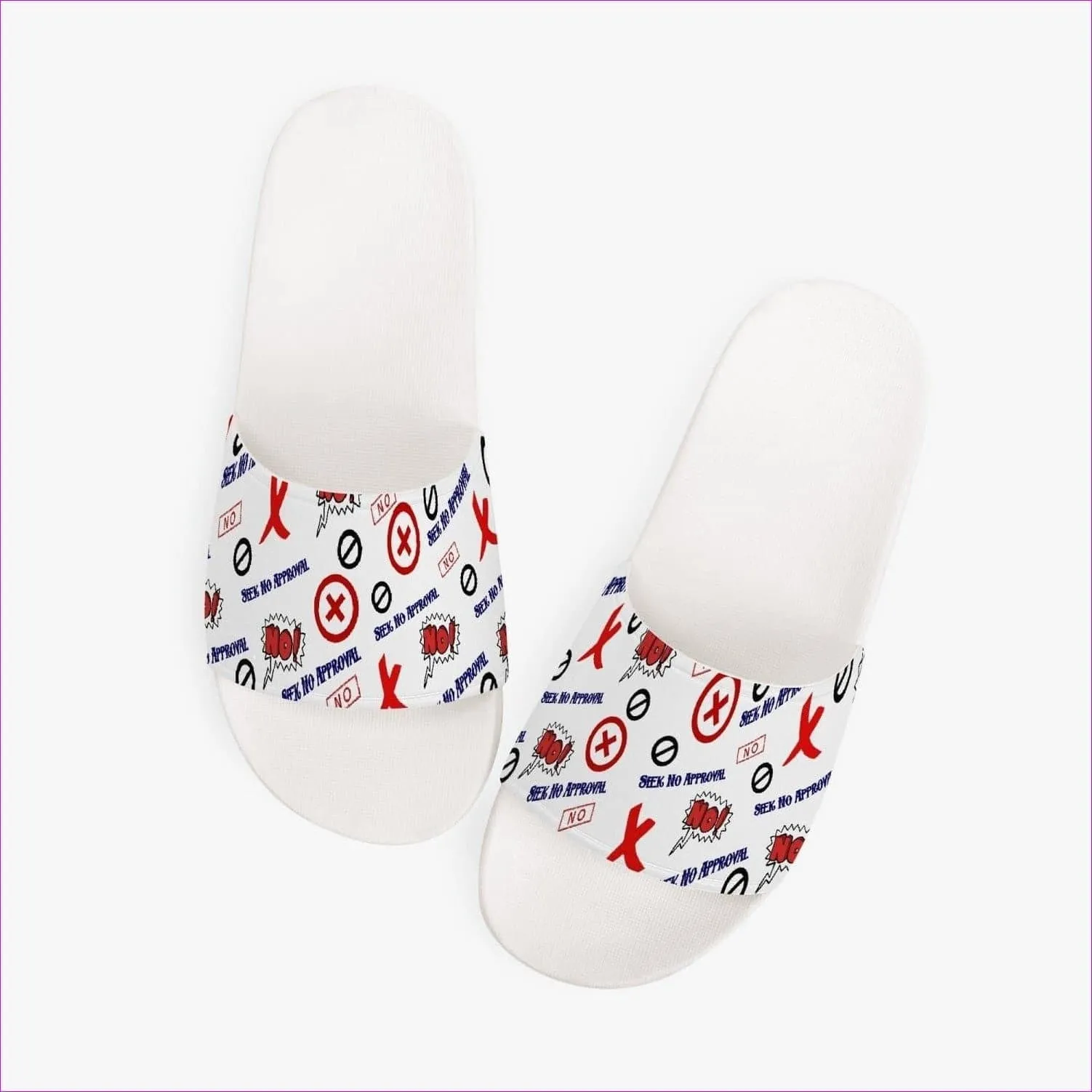 Seek No Approval Casual Slides - White