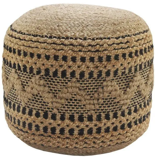 Spruce 34028NBK Natural/Black Pouf