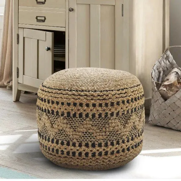 Spruce 34028NBK Natural/Black Pouf