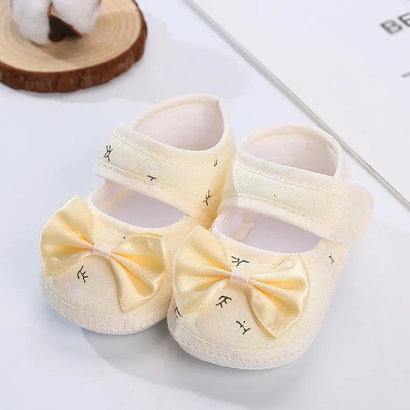 Square Mouth Girl Shoes Breathable Crib Shoes Warm Light Shoes Toddler Shoes For 0-12M