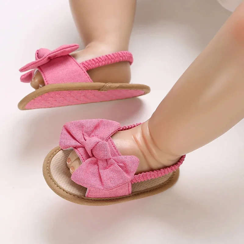 Summer Big Bowknot Breathable Comfortable Soft Sole Princess Sandal Shoe Of 0-18 Months Newborn Male and Female Baby