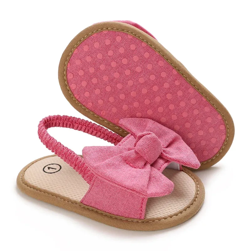 Summer Big Bowknot Breathable Comfortable Soft Sole Princess Sandal Shoe Of 0-18 Months Newborn Male and Female Baby