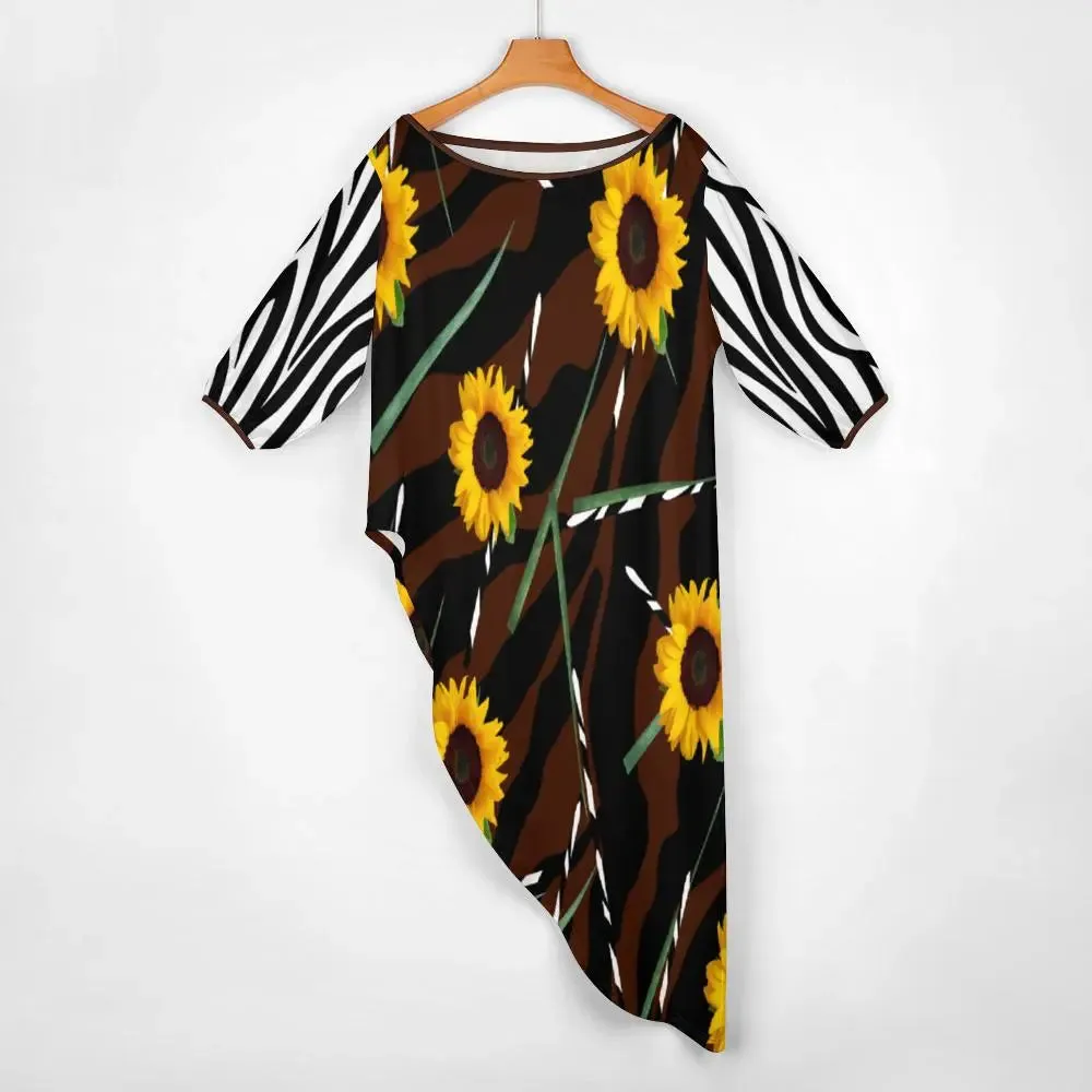 Sunflower Wild Diagonal Shoulder Women's Top & Pants Outfit Set