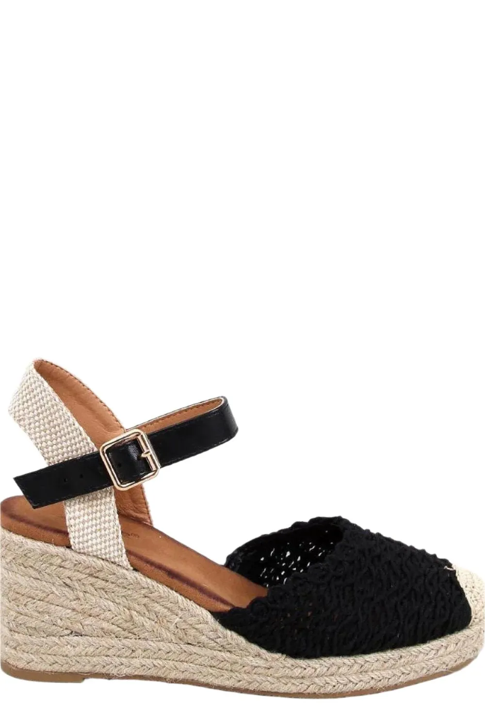 TEEK - Black Knitted Buskin Espadrille Sandals