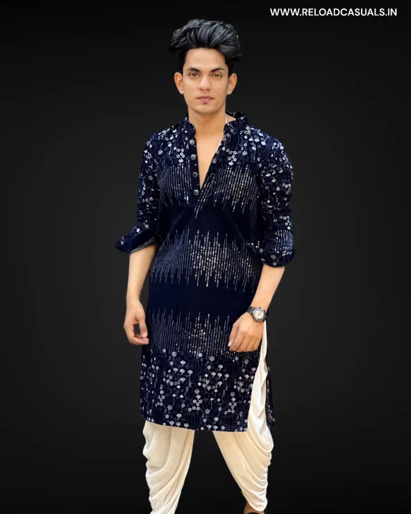 Top Bottom Flower Design Seq Kurta & Pyjama - Combo